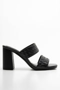Mule Heeled Sandal Black (1)