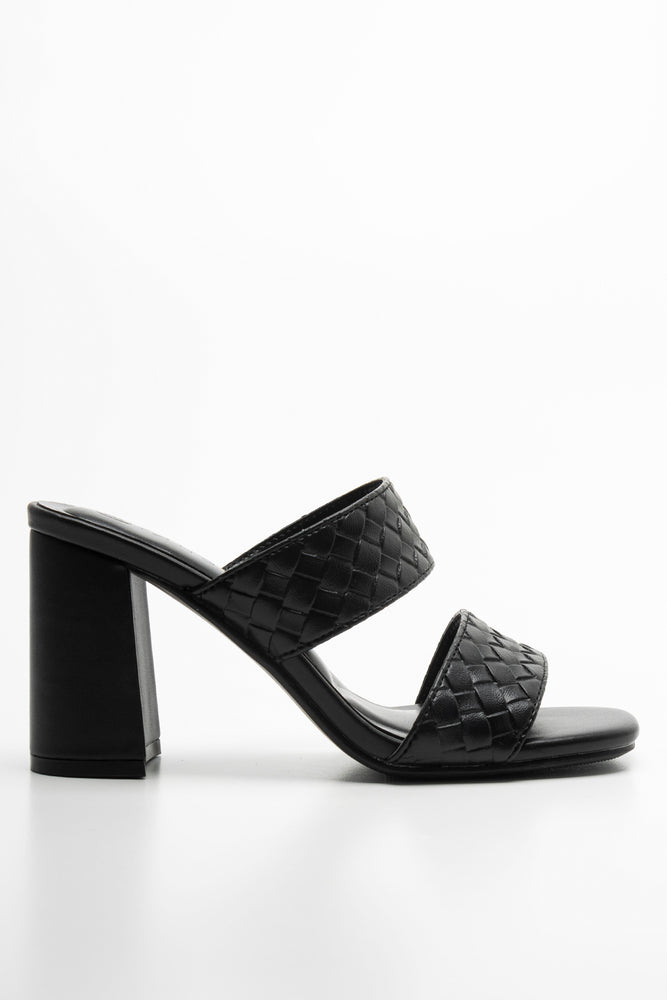 Mule Heeled Sandal Black (1)