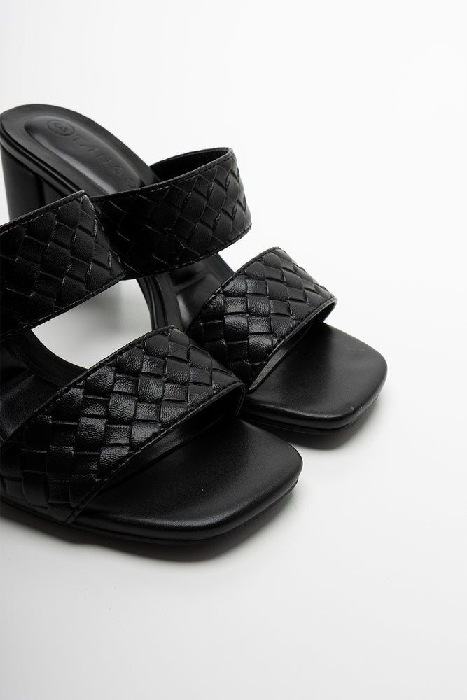 Mule Heeled Sandal Black (2)