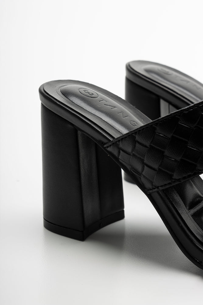 Mule Heeled Sandal Black (3)