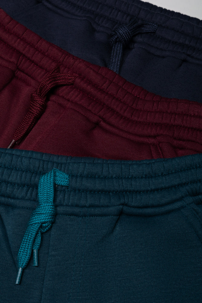 3 Pack Trackpants Teal, Burgundy And Navy