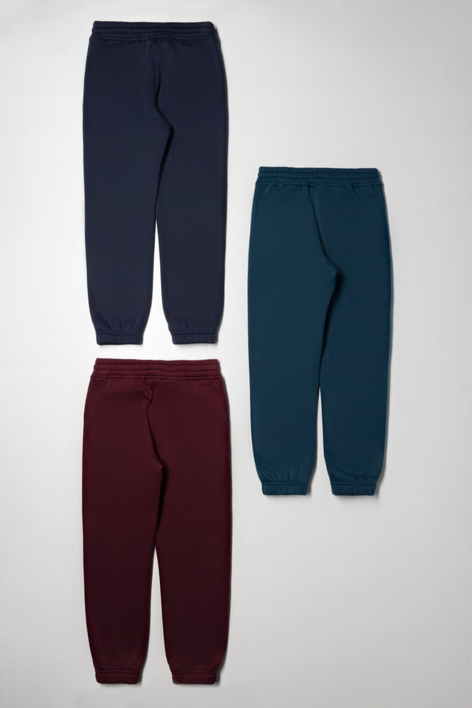 3 Pack Trackpants Teal, Burgundy And Navy (2)