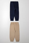 2 Pack Corduroy Cuffed Pants Navy And Natural (2)