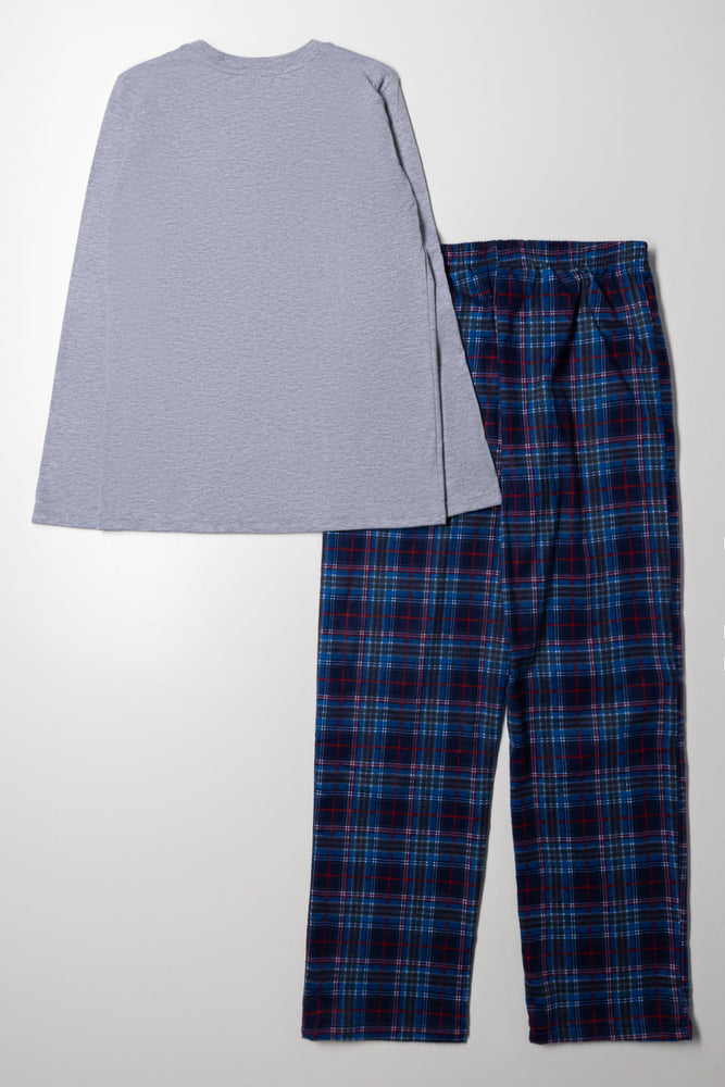 Long Sleeve Pyjamas Grey And Blue (3)