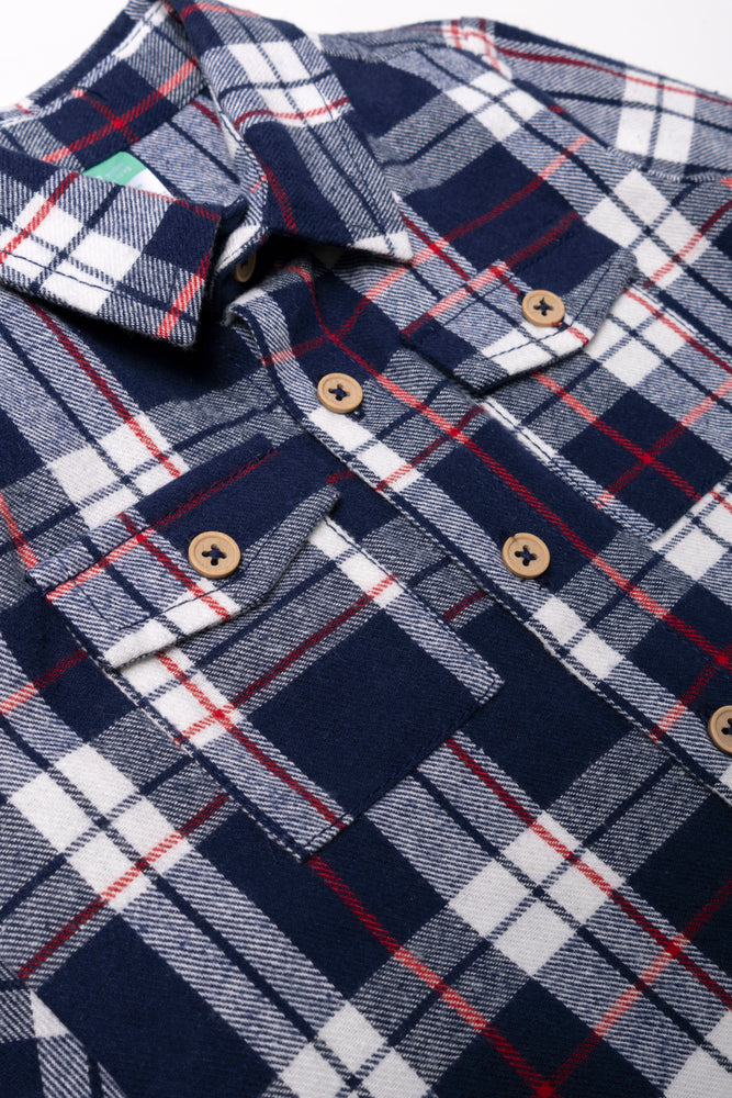 Flannel Shirt Navy And Red