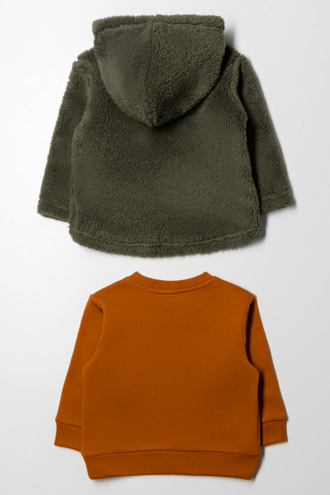 2 Pack Track Tops Green And Burnt Orange (3)