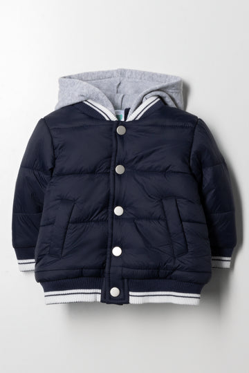Hooded Puffer Jacket Navy