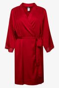 Satin Kimono Sleeve Summer Gown Red