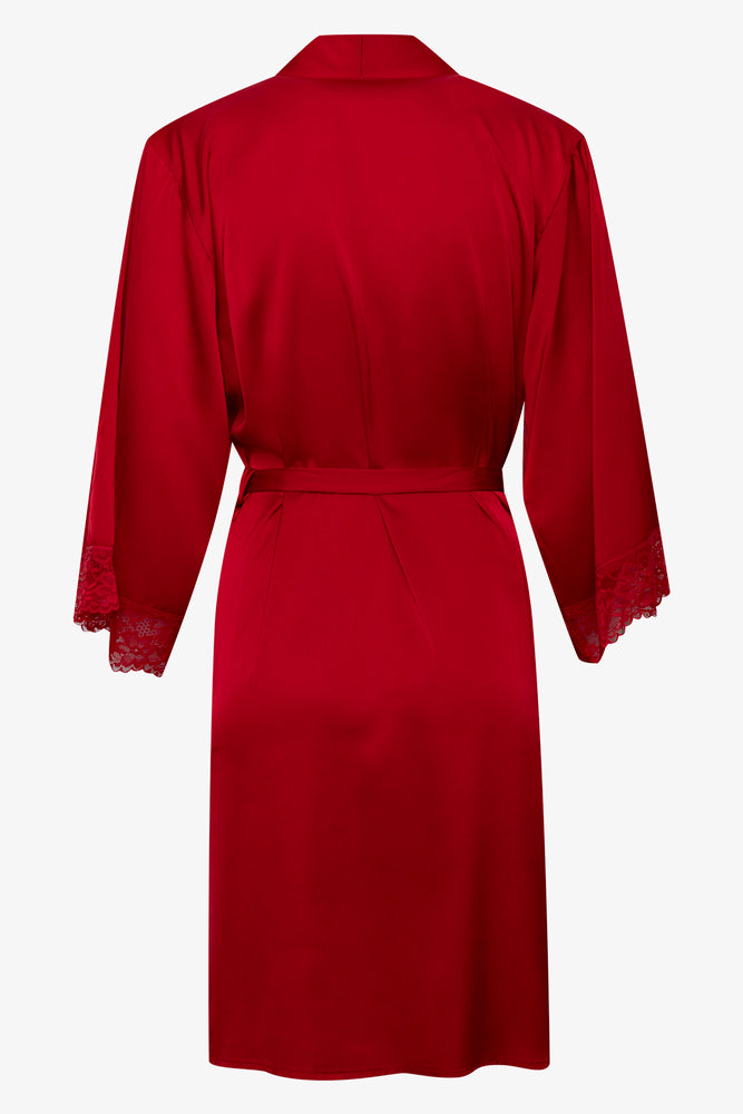 Satin Kimono Sleeve Summer Gown Red (1)