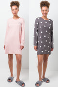2 Pack Sleepshirts Pink And Grey