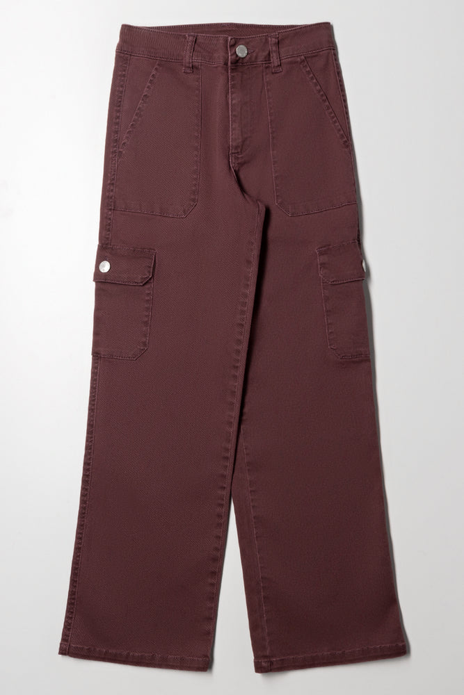Cargo Straight Leg Denim Jeans Pink