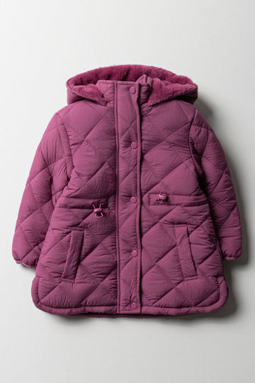 Diamond Quilt Coat Purple