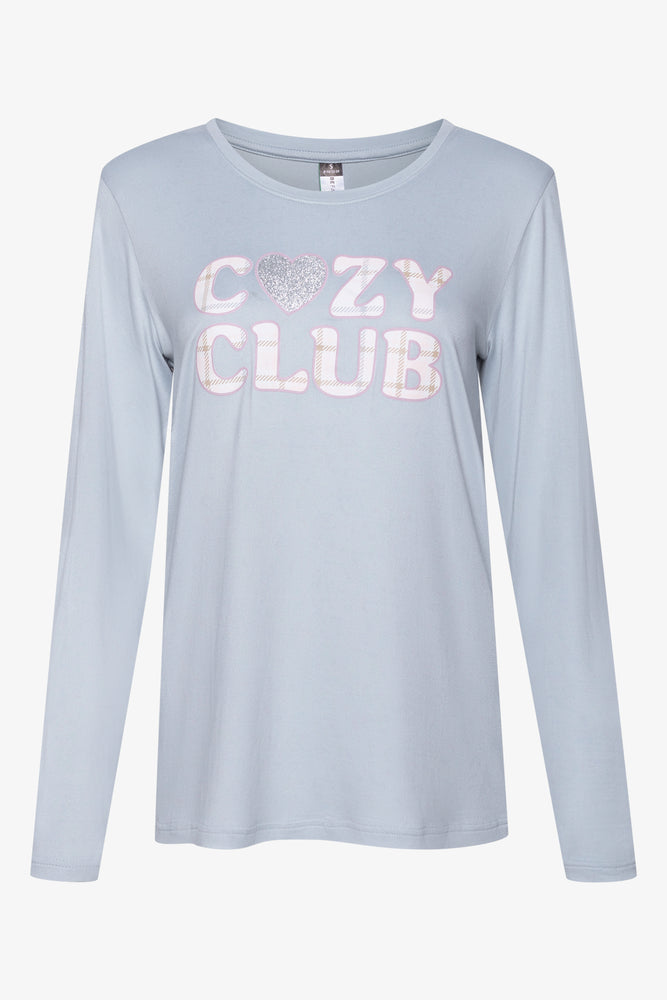 Long Sleeve Check Bottoms Cosy Set Grey And Pink (1)