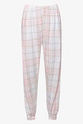 Long Sleeve Check Bottoms Cosy Set Grey And Pink (2)