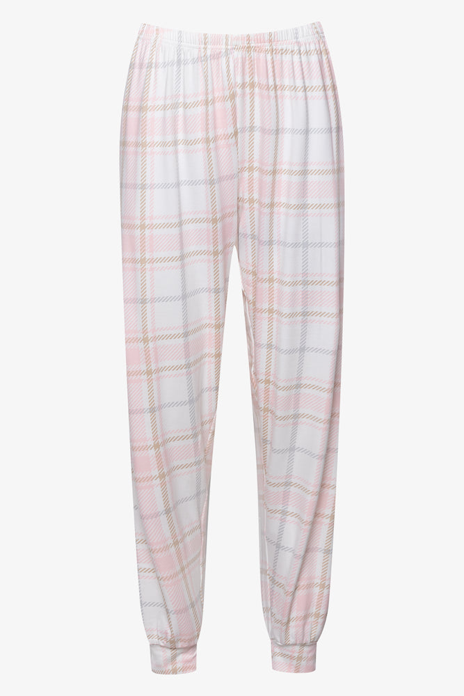 Long Sleeve Check Bottoms Cosy Set Grey And Pink (2)