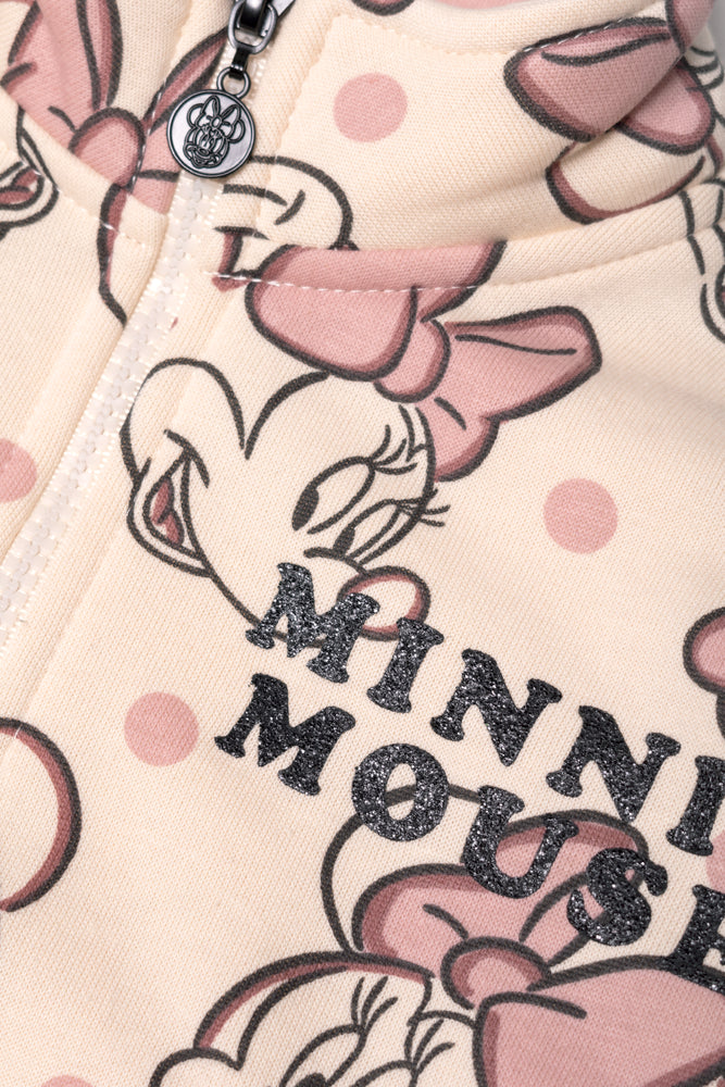 Minnie Mouse Quarter Zip Track Top Natural (1)