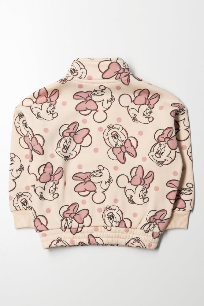 Minnie Mouse Quarter Zip Track Top Natural (3)