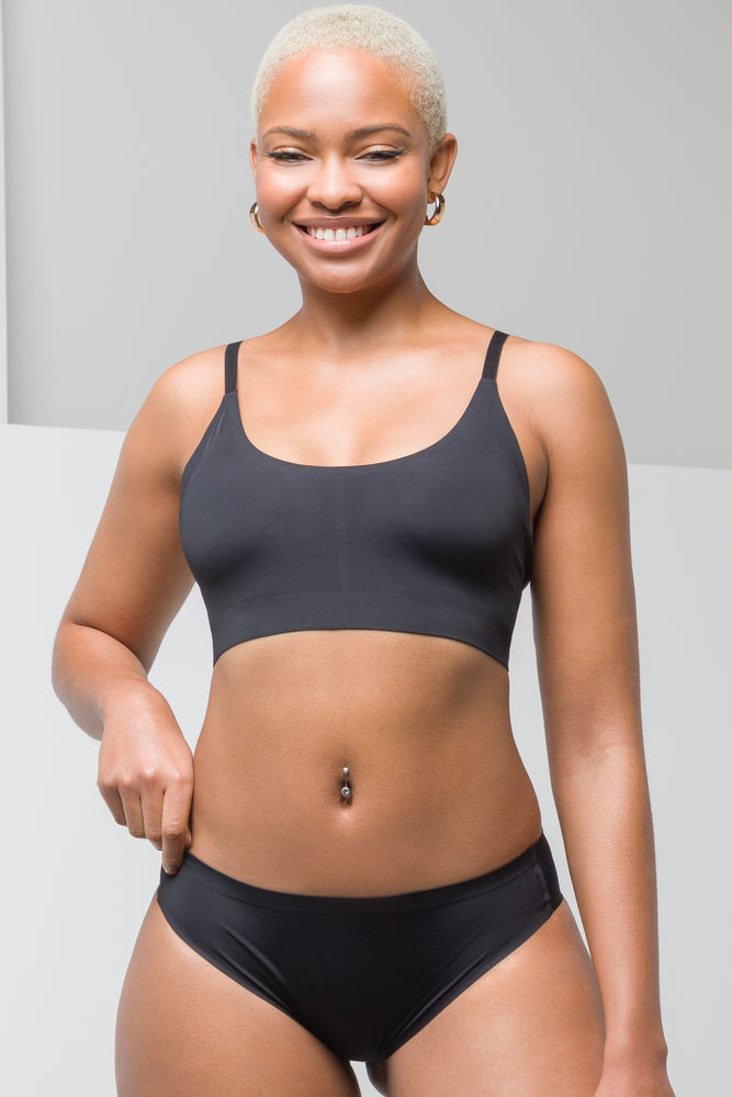2 Pack Bonded Brazilian Panties Black And Natural