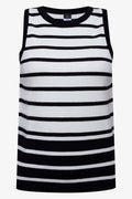 Sleeveless Stripe Knitwear Black and White