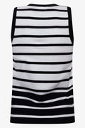 Sleeveless Stripe Knitwear Black and White (1)