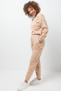 Basic Crew Neck Fleece Top Neutral (1)