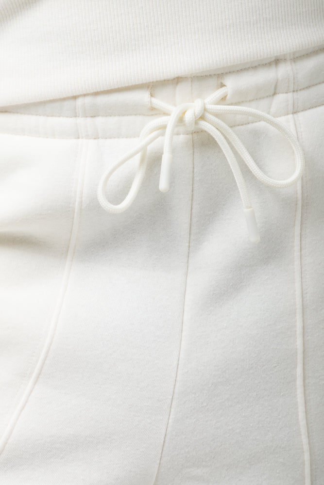 Wide Leg Fleece Pants Cream (4)