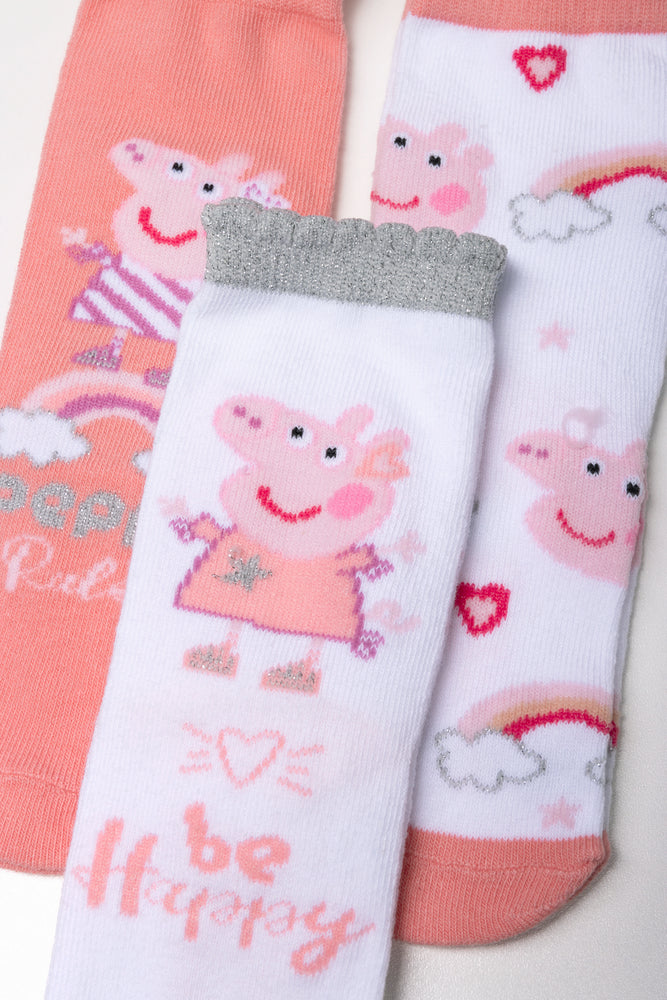 3 Pack Anklet Socks Peppa Pig Pink (1)