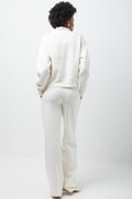 Quater Zip Fleece Top Cream (2)