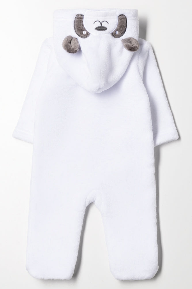 Fleece Panda Babygrow White (3)