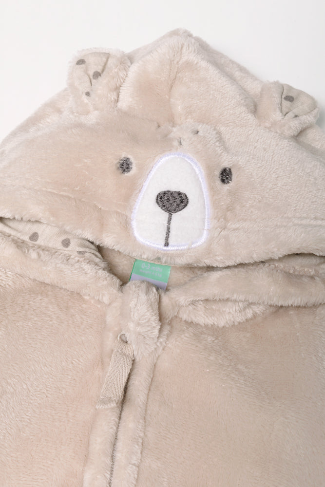 Fleece Bear Babygrow Natural
