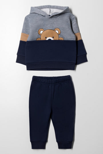 Hooded Bear Tracksuit Navy