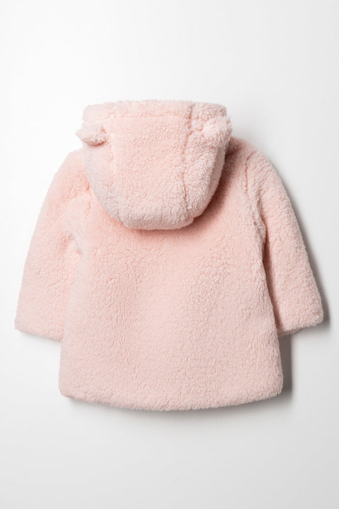 Hooded Sherpa Jacket Pink (2)