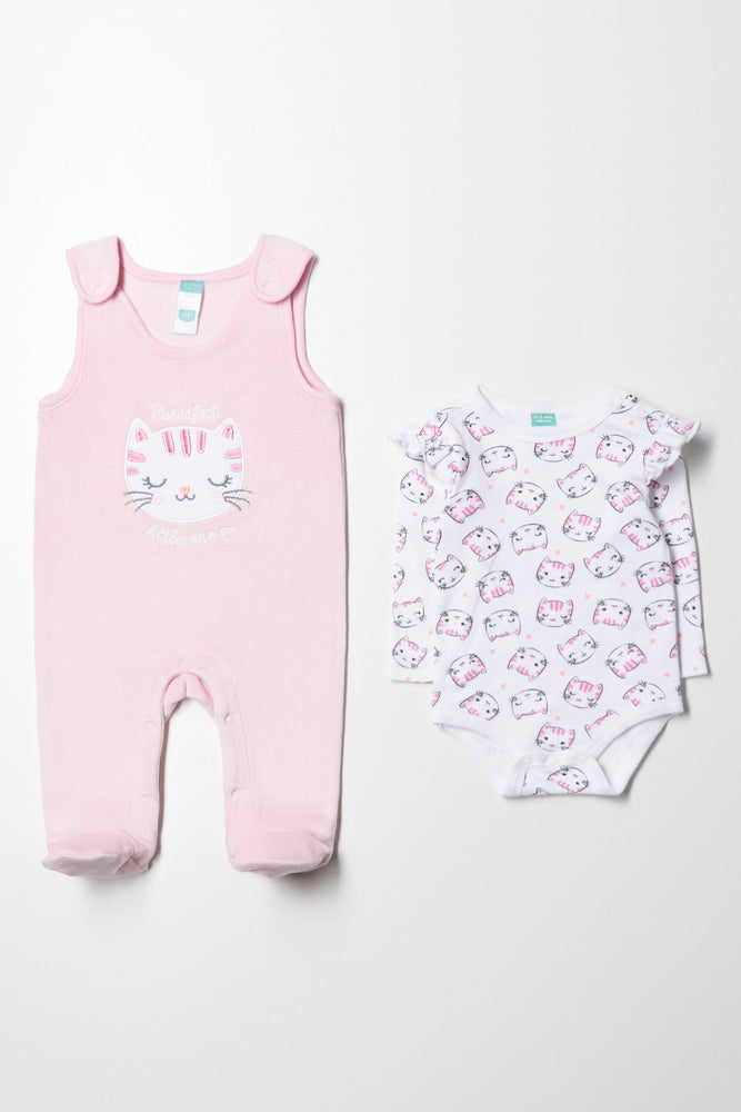 Fleece Cat Dungaree Pink (4)