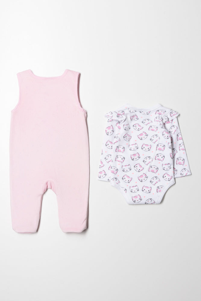 Fleece Cat Dungaree Pink (5)