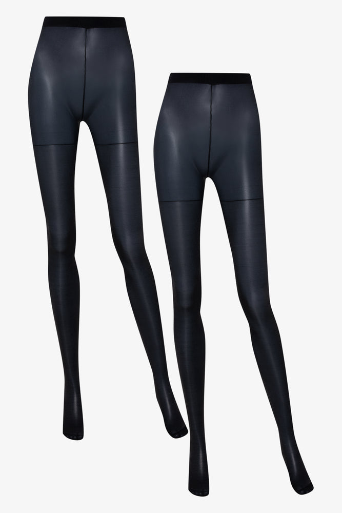 2 Pack Silky Sheer Hosiery Black