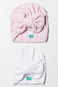 2 Pack Turbans Pink And White