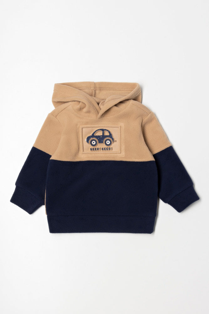 Car Colour Block Tracktop Navy And Natural