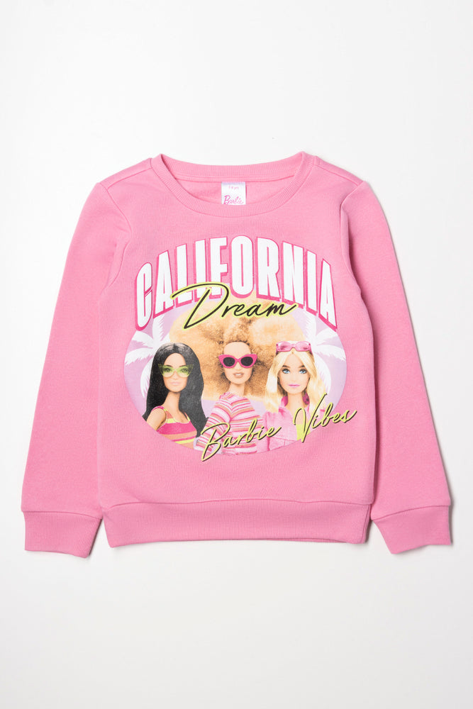 Barbie Crew Neck Track Top Pink
