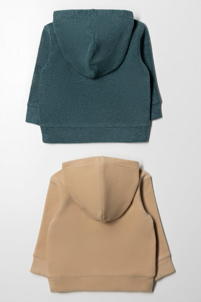 2 Pack Hoodies Green And Natural (3)