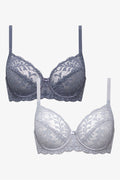 2 Pack Non Padded Underwire Bra Blue & Grey (1)