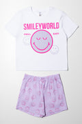 Smiley Shorty Set White