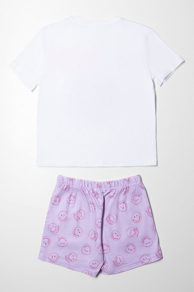 Smiley Shorty Set White (3)