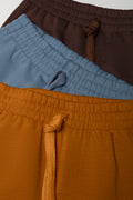3 Pack Track Pants Blue, Brown And Burnt Orange (1)