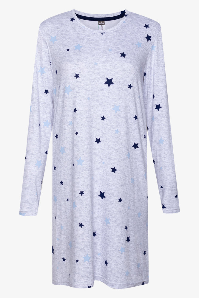 Star Long Sleeve Sleepshirt Grey