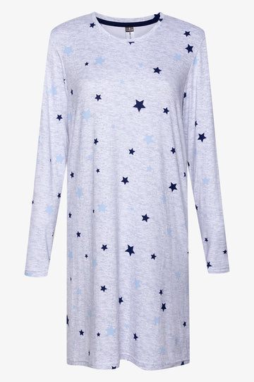 Star Long Sleeve Sleepshirt Grey