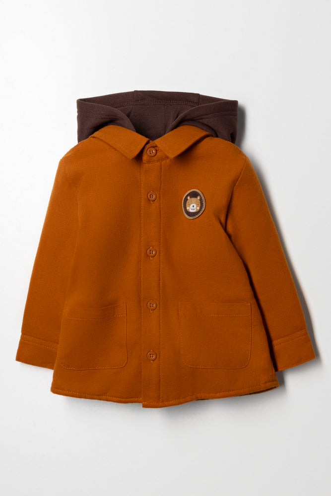 Hooded Shacket Brown