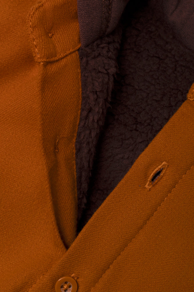 Hooded Shacket Brown
