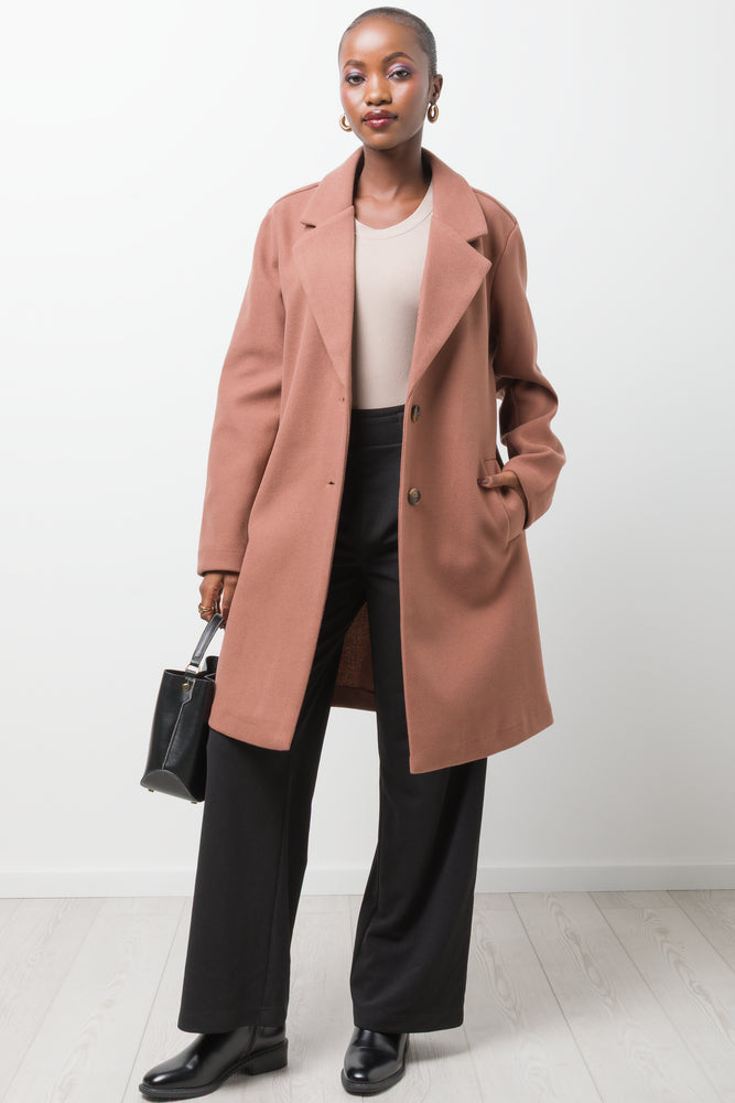 Unlined Melton Coat Natural