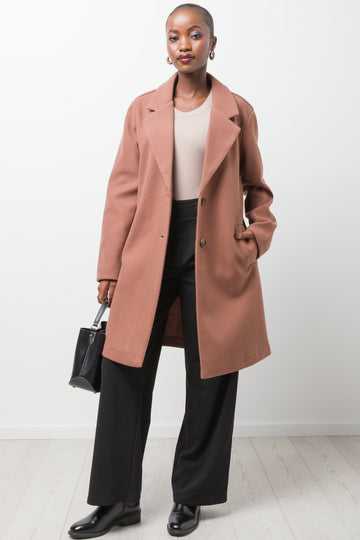 Unlined Melton Coat Natural