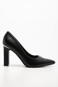 Block Heel Court Shoe Black (1)